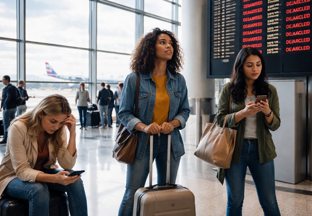 Hartsfield-Jackson Atlanta International Airport terminal disrupted by multiple flight cancellations and delays