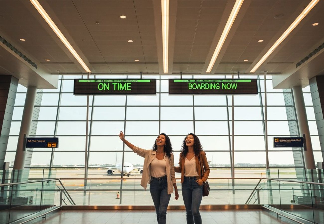 Houston airport terminal modernization project with construction and passenger flow improvements