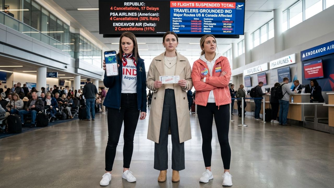 Indianapolis Regional Airport Meltdown Sparks Widespread Travel Chaos as Republic, PSA, and Endeavor Air Suffer Massive Flight Cancellations