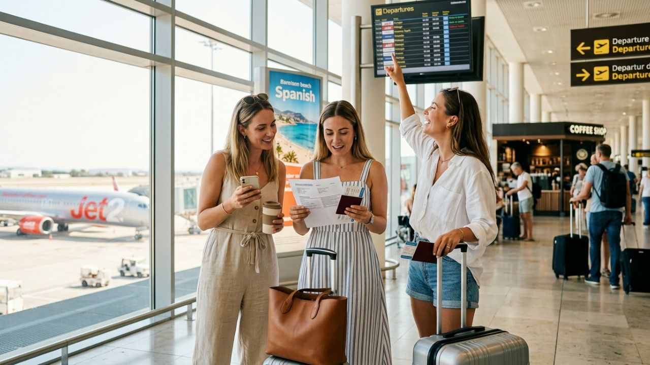 A highly dramatic scene capturing Jet2 aviation authorities aggressively executing a massive 14-day travel document overhaul to combat severe international travel chaos and passenger confusion across Europe