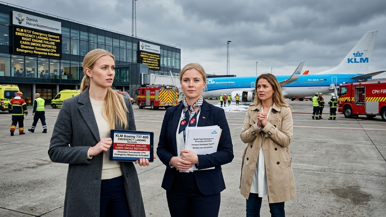 European Travel Chaos Ignites as KLM Boeing 737-800 Suffers Engine Failure and Cabin Smoke, Forcing Emergency Landing in Denmark