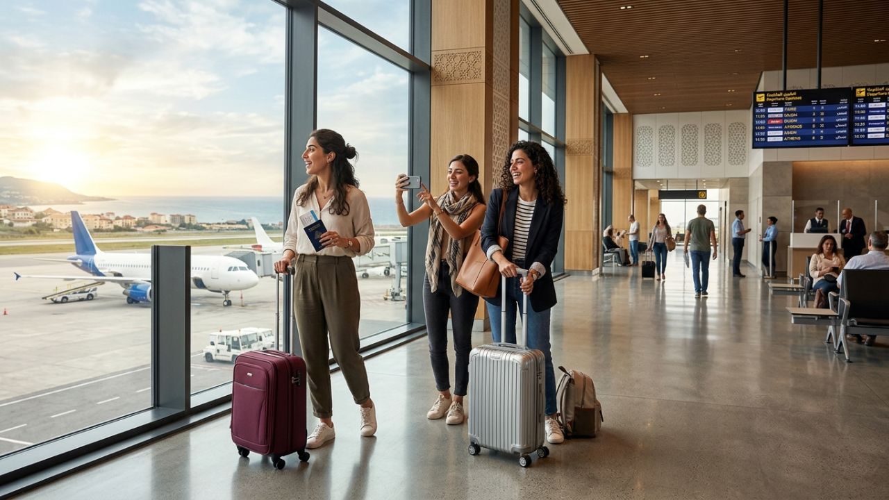 A highly dramatic scene capturing Lebanese aviation authorities aggressively executing a massive infrastructure upgrade to open René Mouawad Airport and combat severe international travel chaos