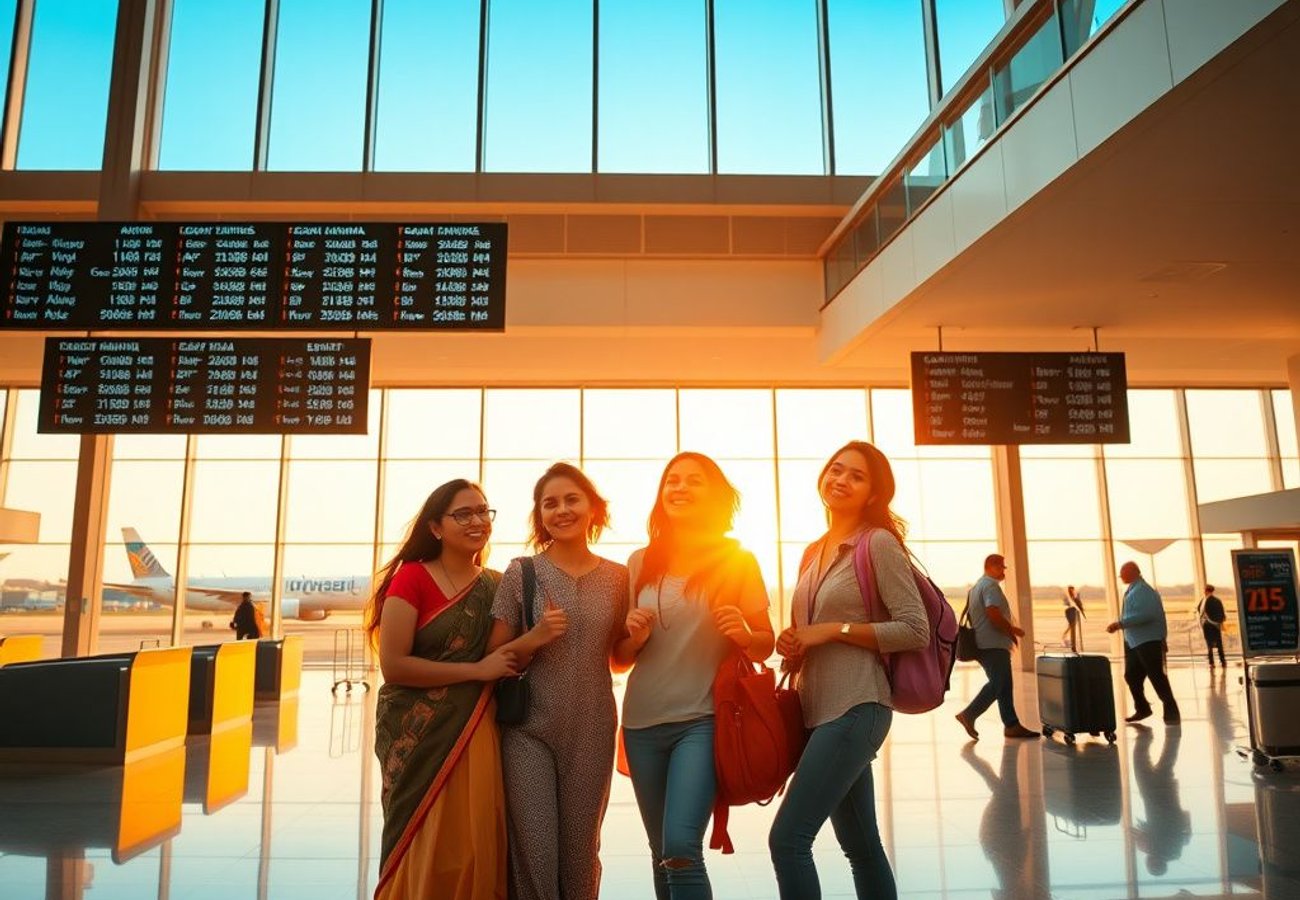 Madurai Airport terminal building with aircraft on tarmac