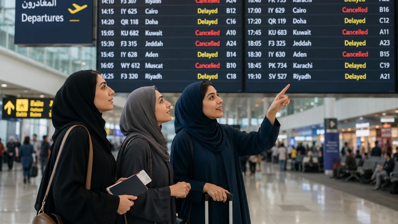 Middle East airport flight cancellations and travel chaos
