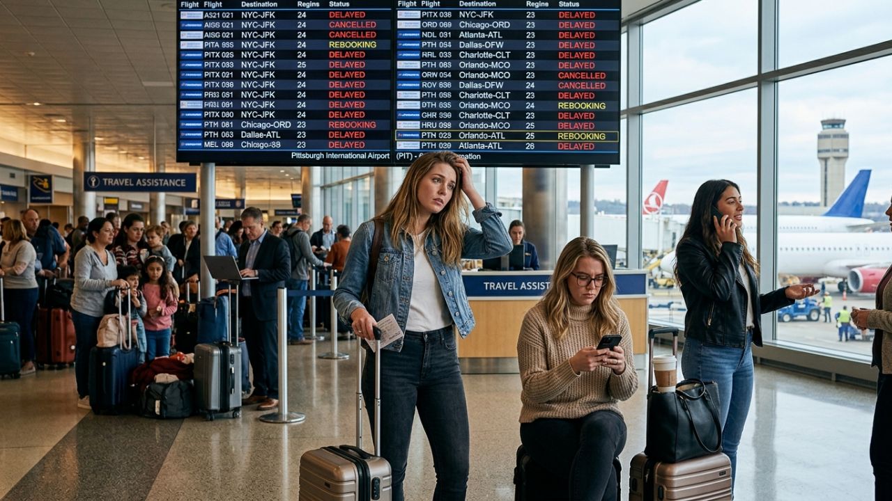 Pittsburgh Aviation Gridlock Sparks Nationwide Travel Chaos as 7 Flight Cancellations and 38 Delays Strand Passengers Across Major US Hubs