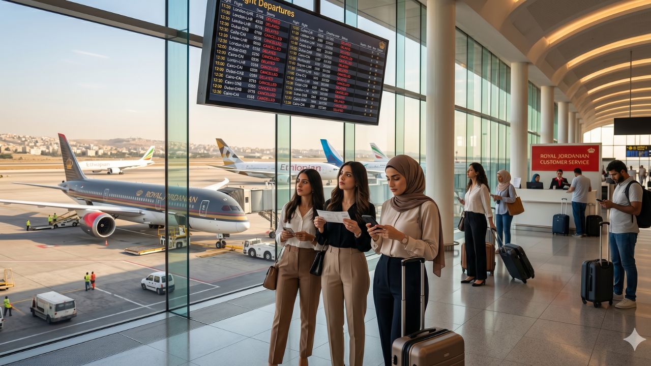 Jordan Travel Chaos: Royal Jordanian Cancels 4 Flights as Queen Alia International Airport Suffers 23 Terrifying Delays Across the Middle East
