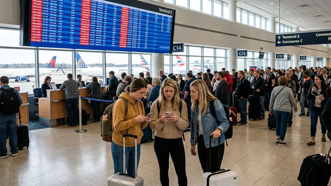 Raleigh-Durham Airport flight cancellations delays travel chaos aviation updates