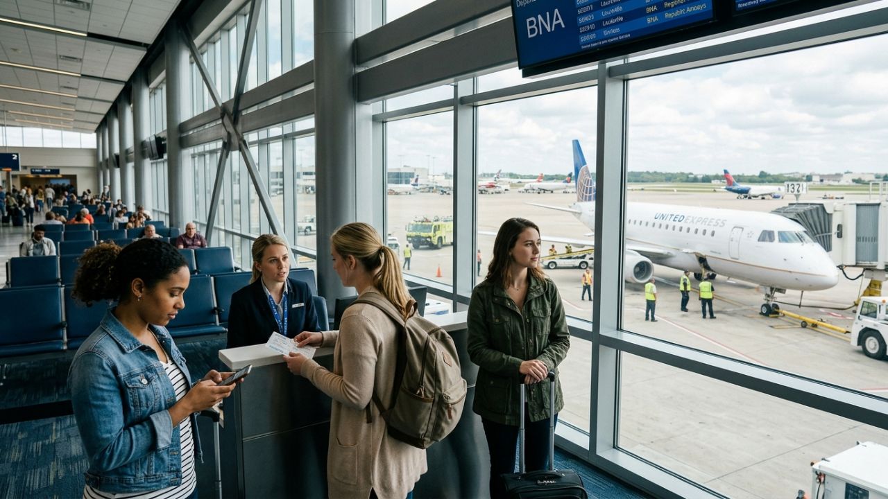 Republic Airways Flight RPA3659 diverted Nashville travel chaos aviation updates