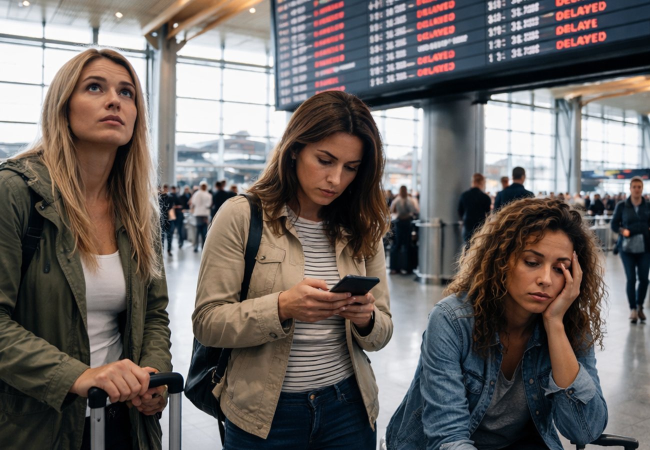 Oslo Gardermoen Airport terminal disrupted by SAS flight cancellations and delays