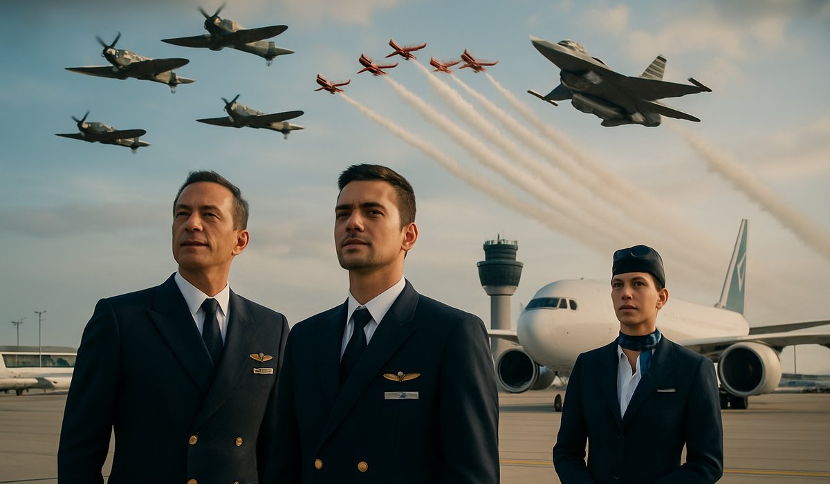 Historic Flyover Celebrates Hellenic Air Force's 95 Years with Spitfires, Modern Fighter Jets, and Precision Aerobatic Teams
