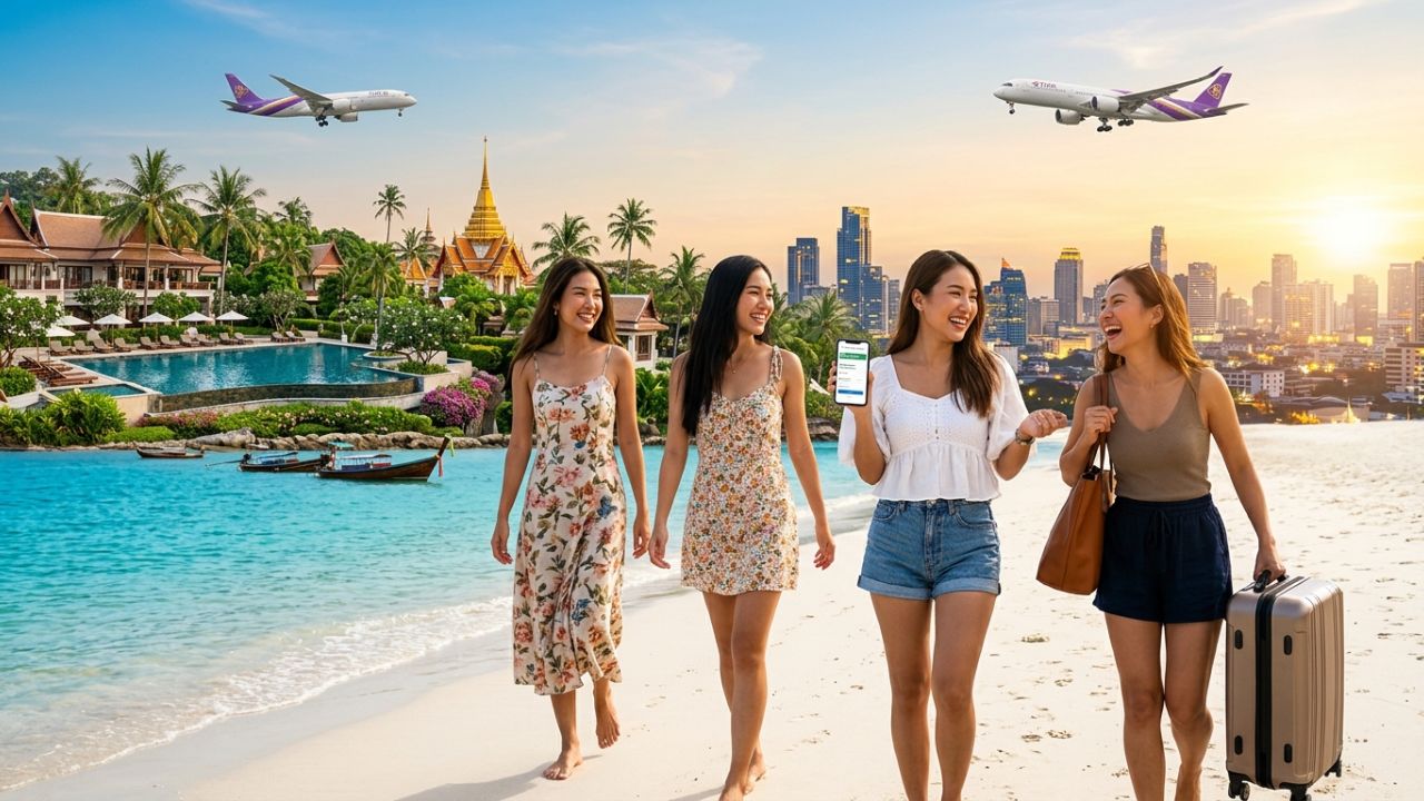 A highly congested, yet incredibly efficient international airport terminal in Thailand, actively defeating travel chaos as massive inbound passenger flows drive a 12 percent revenue surge.