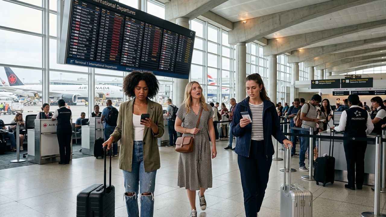Toronto Pearson flight cancellations delays travel chaos Air Canada Air Transat
