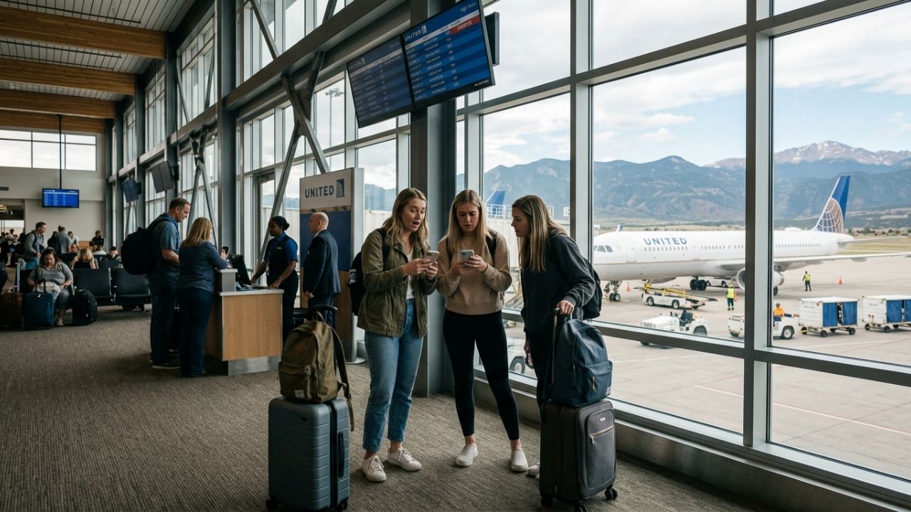 United Airlines Flight UA2610 diverted Colorado Springs travel chaos aviation updates