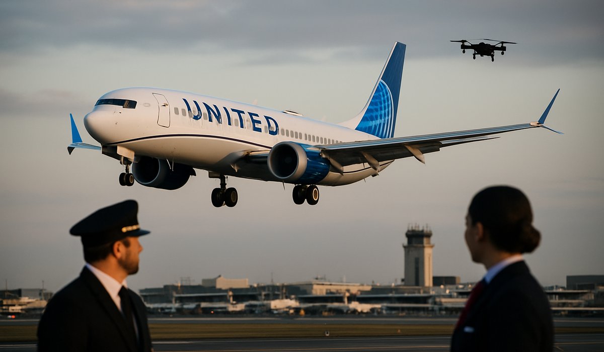 United Airlines Boeing 737 MAX 9 Experiences Alarming Near-Miss With Unidentified Drone Over Newark Airspace