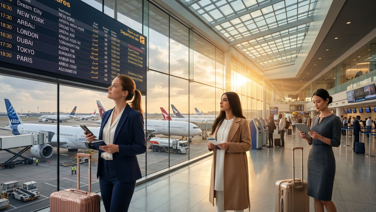 Grounded commercial aircraft parked at a major U.S. terminal as surging fuel costs and $1 billion in airline losses trigger rolling flight cancellations and severe travel chaos