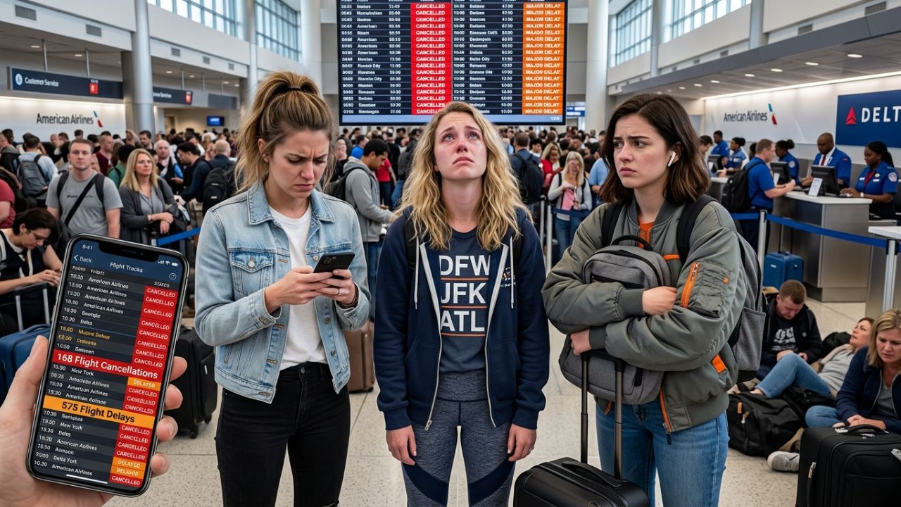 US Travel Chaos Peaks: 168 Flights Grounded as American Airlines and Delta Battle Severe Airport Disruptions