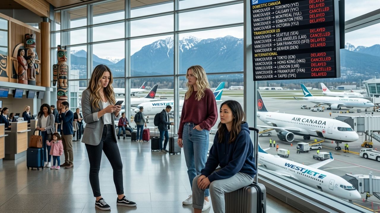 Massive Travel Chaos Paralyzes Vancouver International Airport: Air Canada Rouge and WestJet Trigger 8 Flight Cancellations Amid Global Airport Disruptions: Latest Airline News