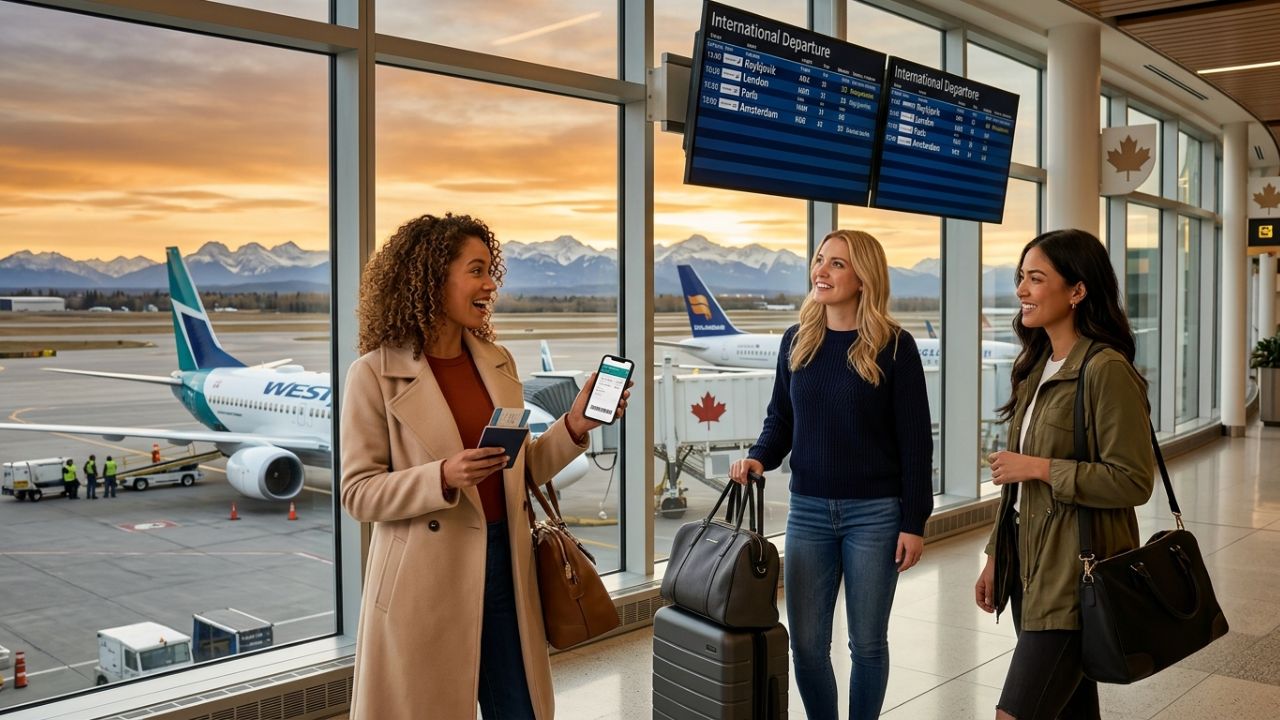 A highly dramatic scene capturing massive passenger relief as WestJet and Icelandair aggressively deploy a massive codeshare alliance to bypass the terrifying travel chaos paralyzing complex transatlantic itineraries