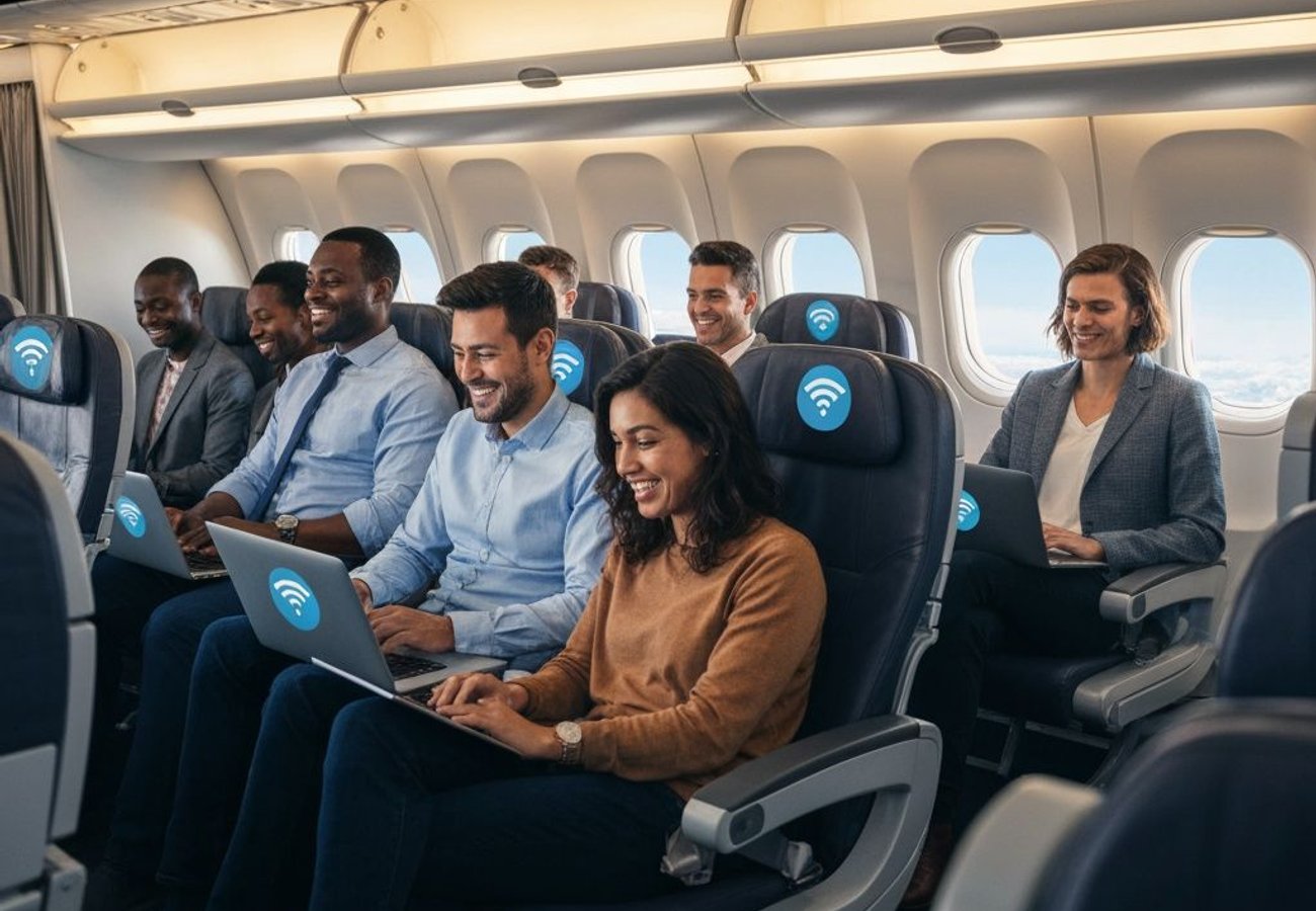Wizz Air aircraft equipped with Starlink satellite antenna for inflight Wi-Fi connectivity