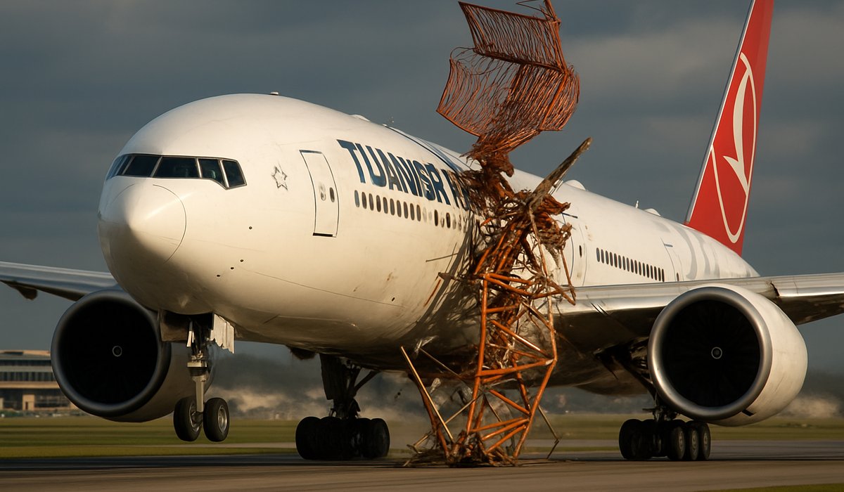 Turkish Airlines Boeing 777 Strikes Airport Infrastructure During Ground Operations, Injuring Passenger