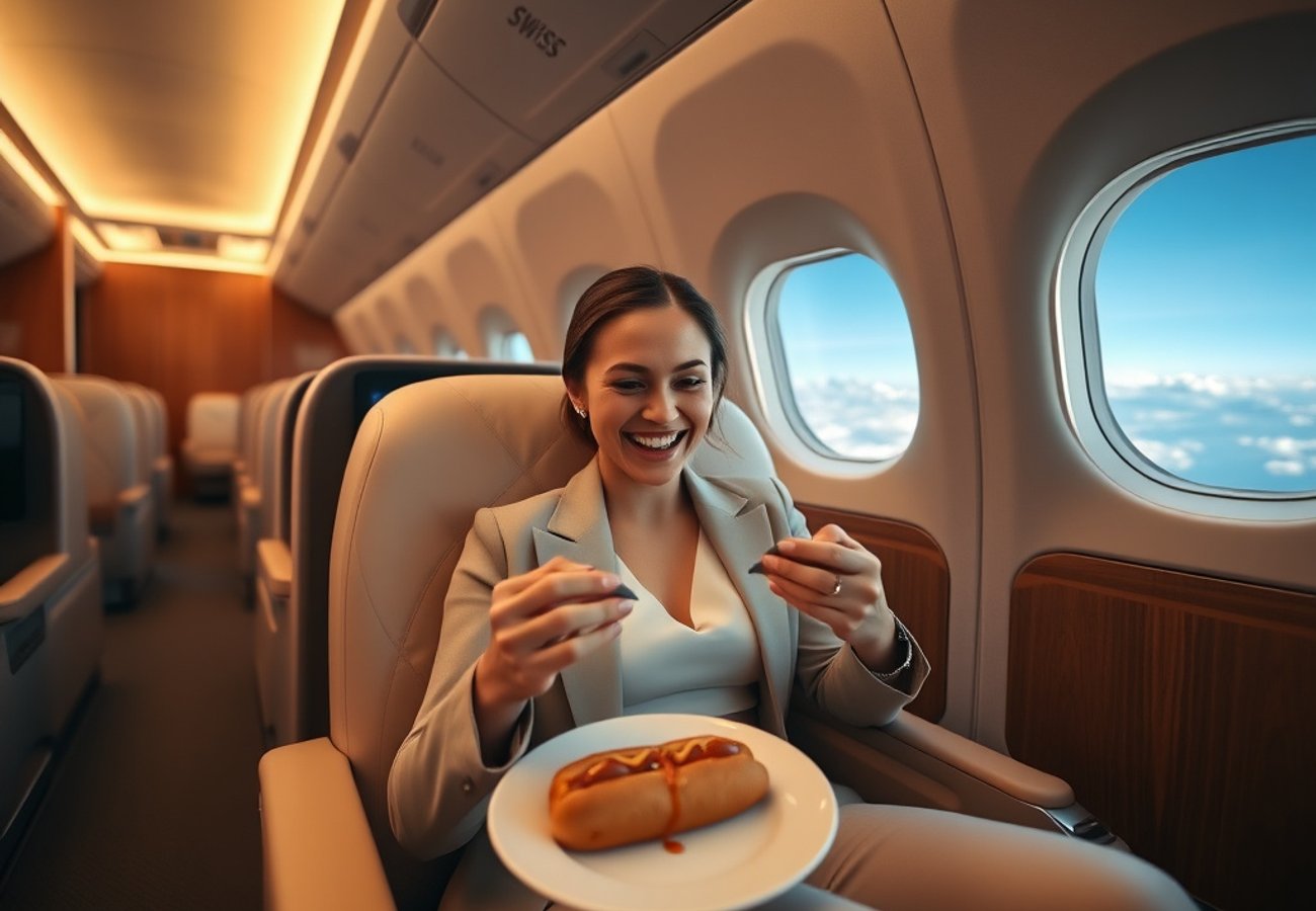 Zurich, Switzerland 35,000 ft Luxury Shift: SWISS First Class Adds 1 Gourmet Hot Dog Serving — What Others Get Wrong About Airline Fine Dining Strategy