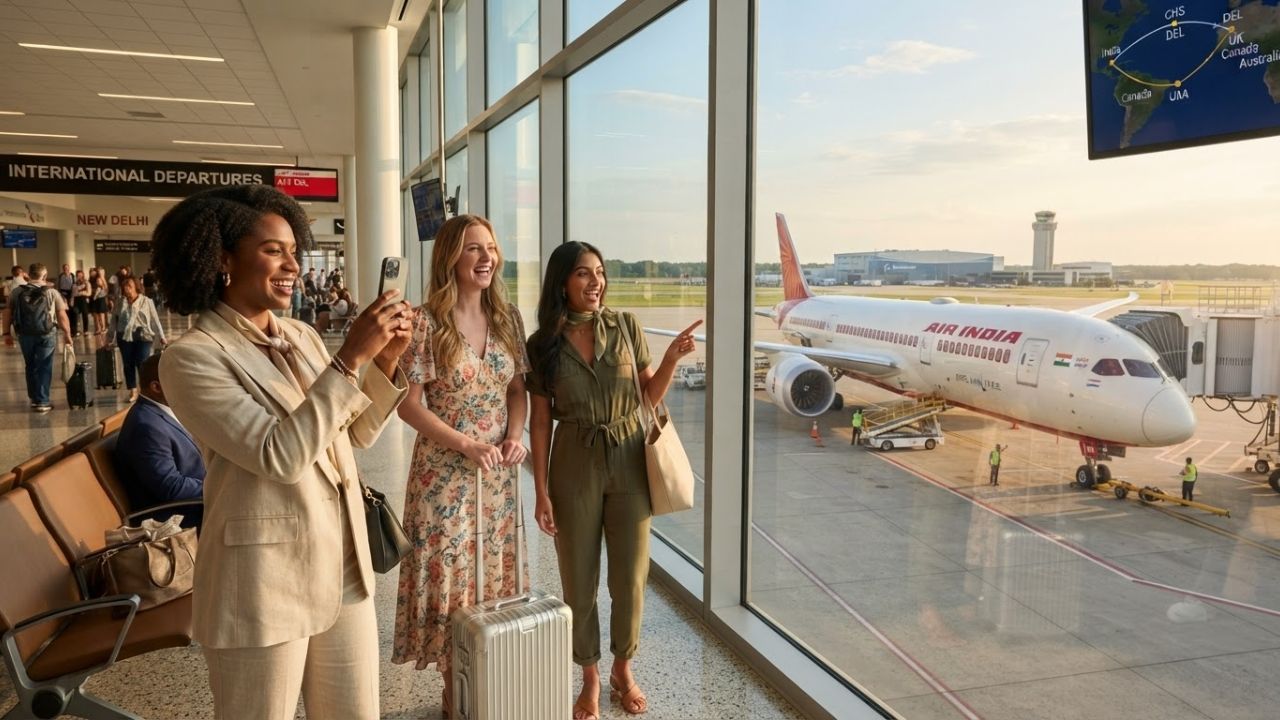 An Air India Boeing 787-9 Dreamliner aircraft parked on the tarmac after its delivery flight