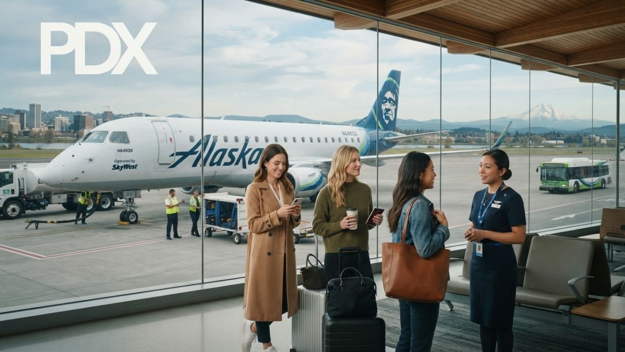 SkyWest Alaska Airlines Embraer E175LR regional passenger jet on the tarmac