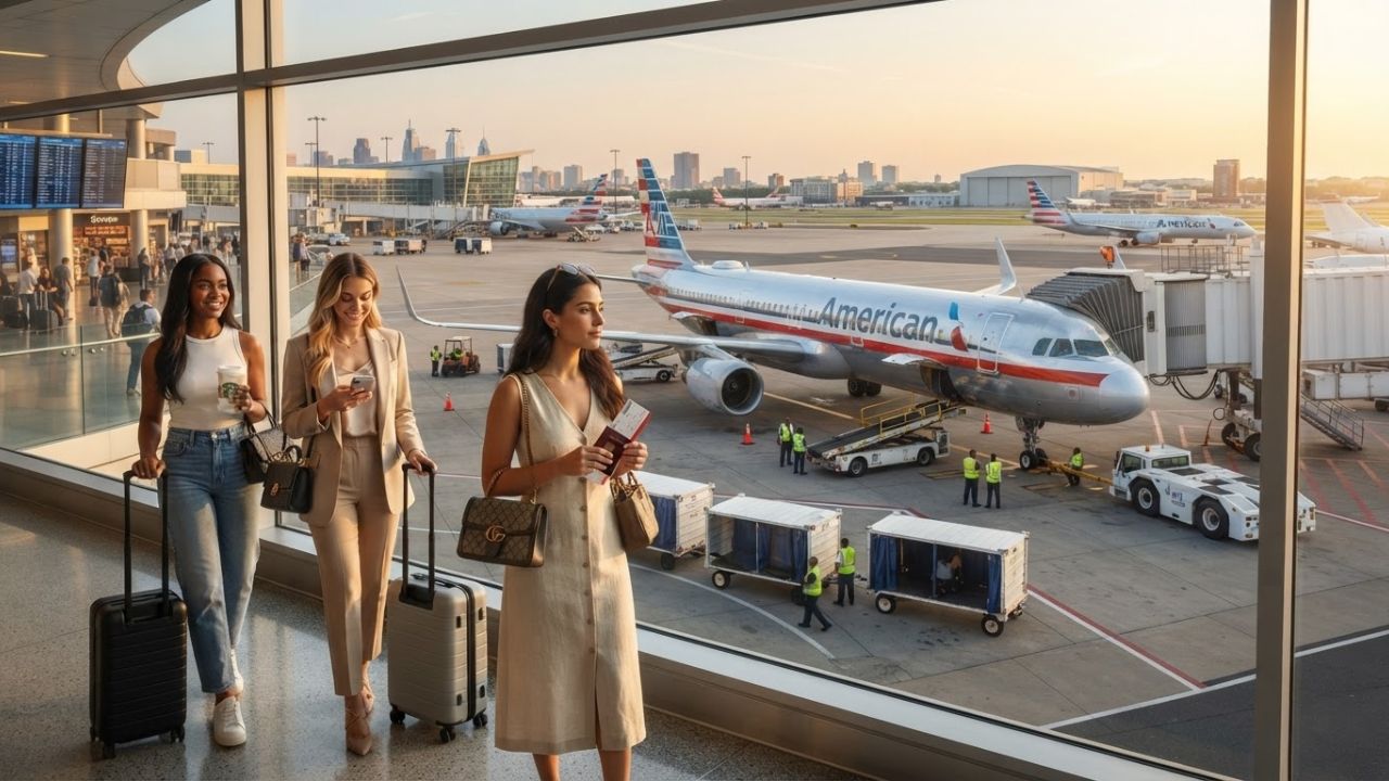 An American Airlines Airbus A321 passenger airplane taxiing at Philadelphia International Airport