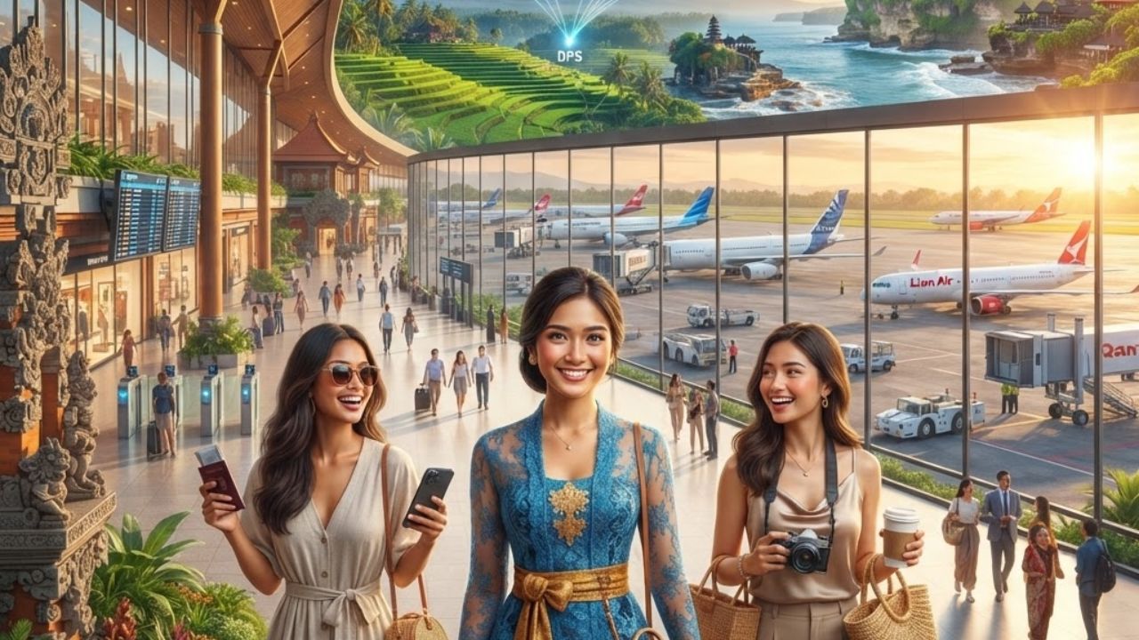 Travelers clearing customs at Bali Ngurah Rai International Airport with digital smart gates