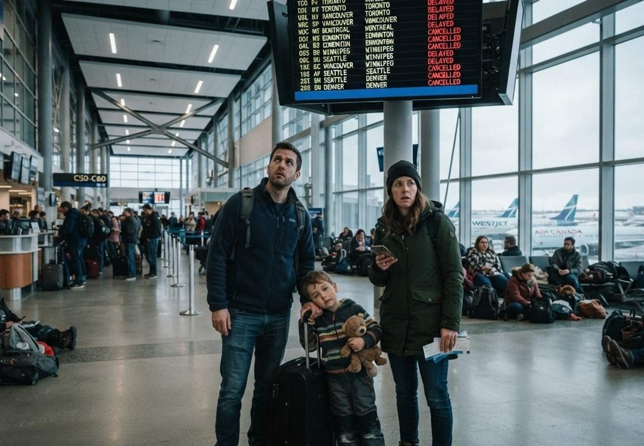 Calgary International Airport terminal during operational disruptions