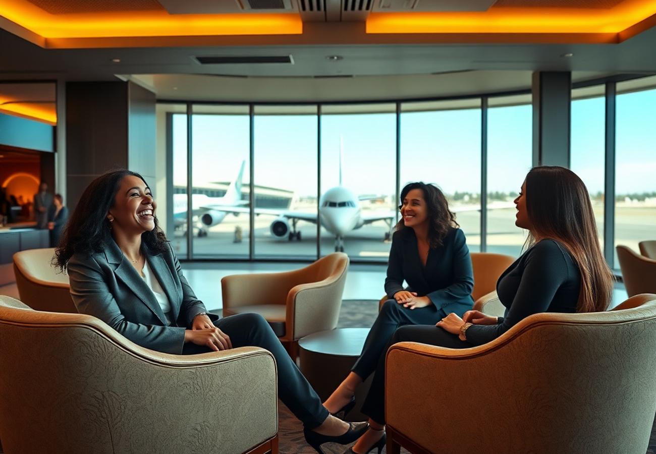 Delta One Lounge at LAX Terminal 2 featuring panoramic airfield views and fine dining service