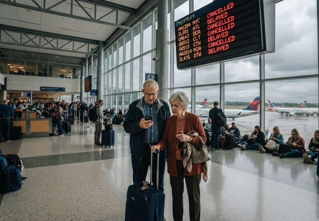 Raleigh-Durham International Airport terminal with aircraft on the tarmac
