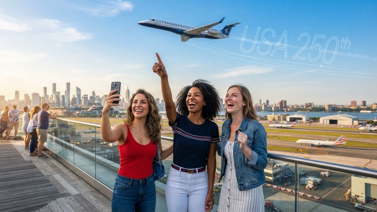A flight-tracking map showing a flight path that spells out USA 250th over Ohio