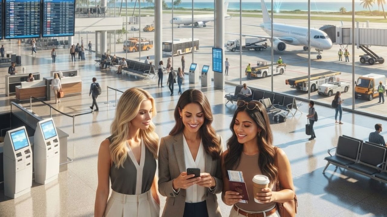 A JetBlue passenger aircraft parked at an airport terminal gate