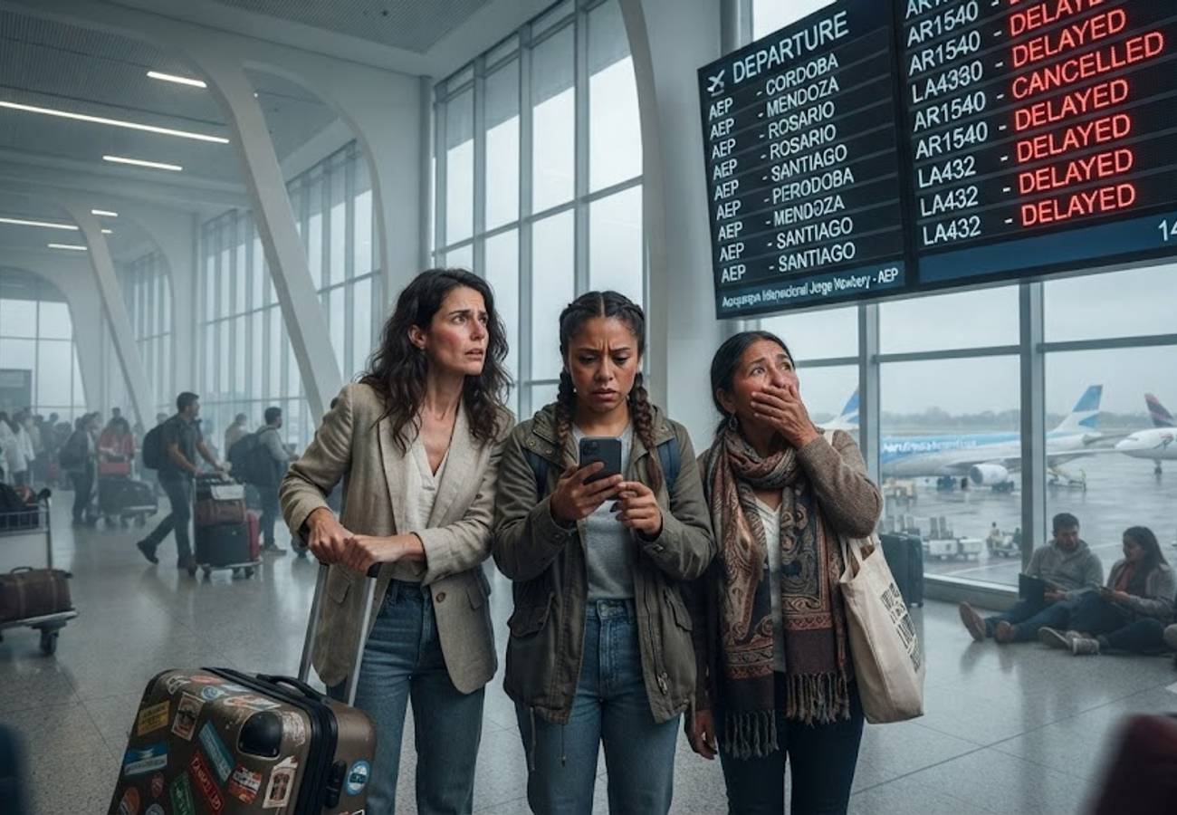 Jorge Newbery Airport terminal disruptions caused by Flybondi and Aerolíneas Argentinas flight cancellations
