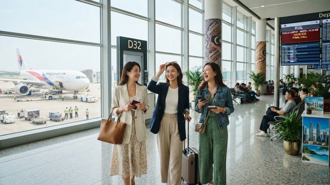 Malaysia Airlines passenger jet parked at airport terminal gate
