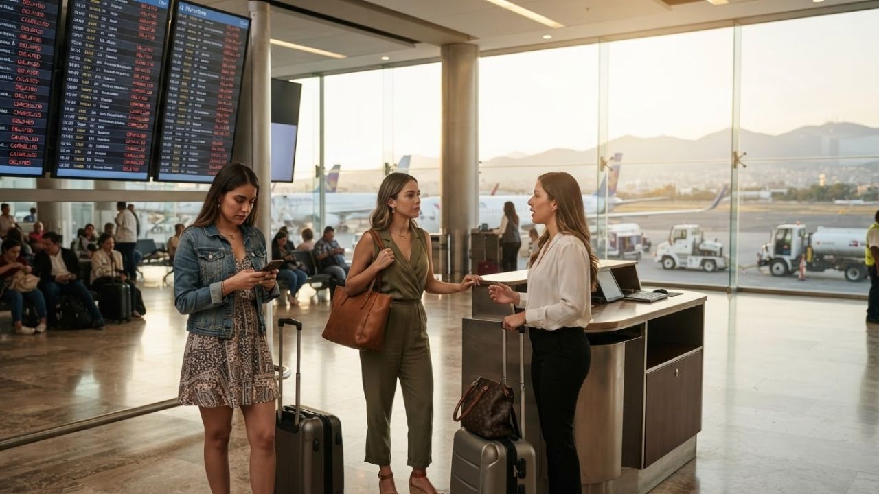 A view of the terminal check-in counters at Monterrey International Airport
