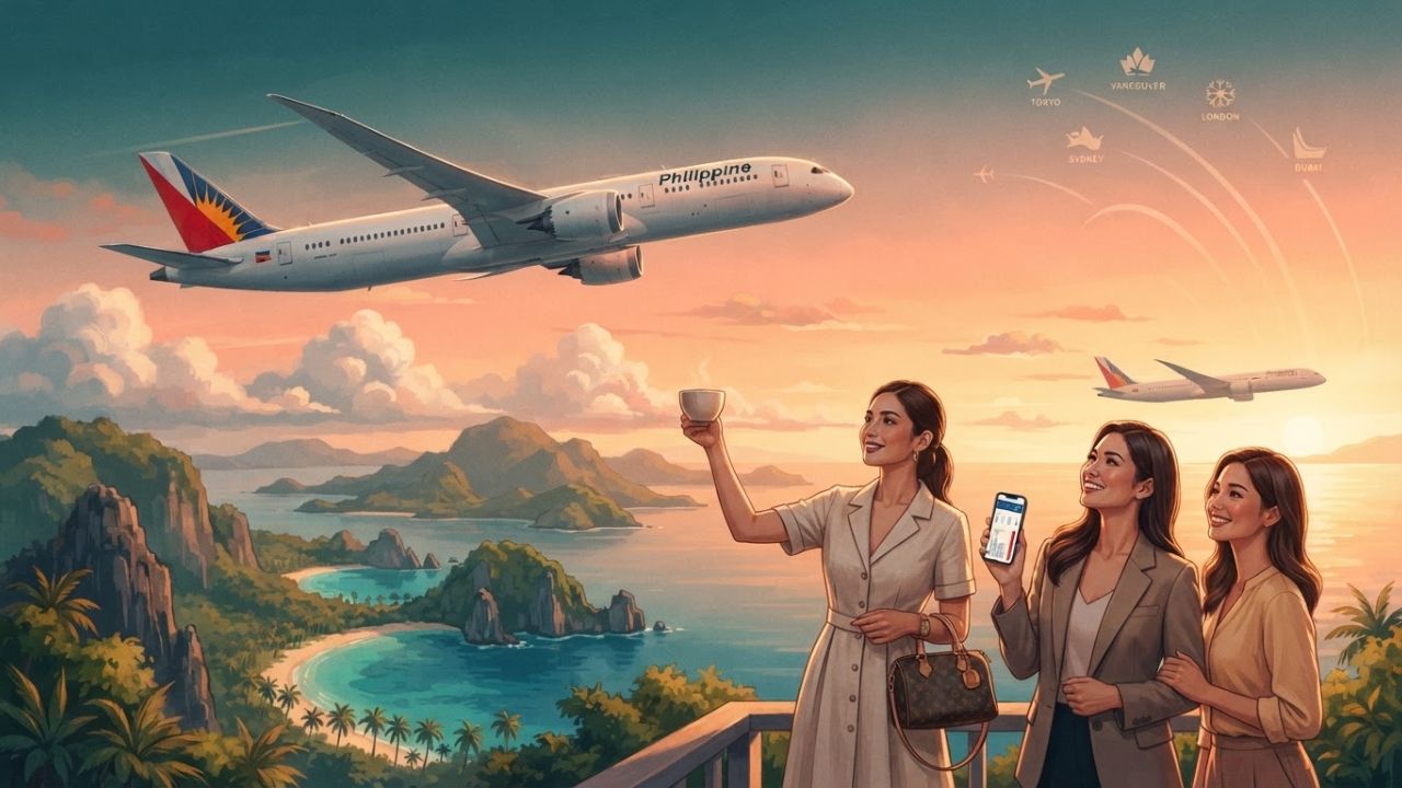 Philippine Airlines Boeing 787-10 Dreamliner passenger jet flying in the sky