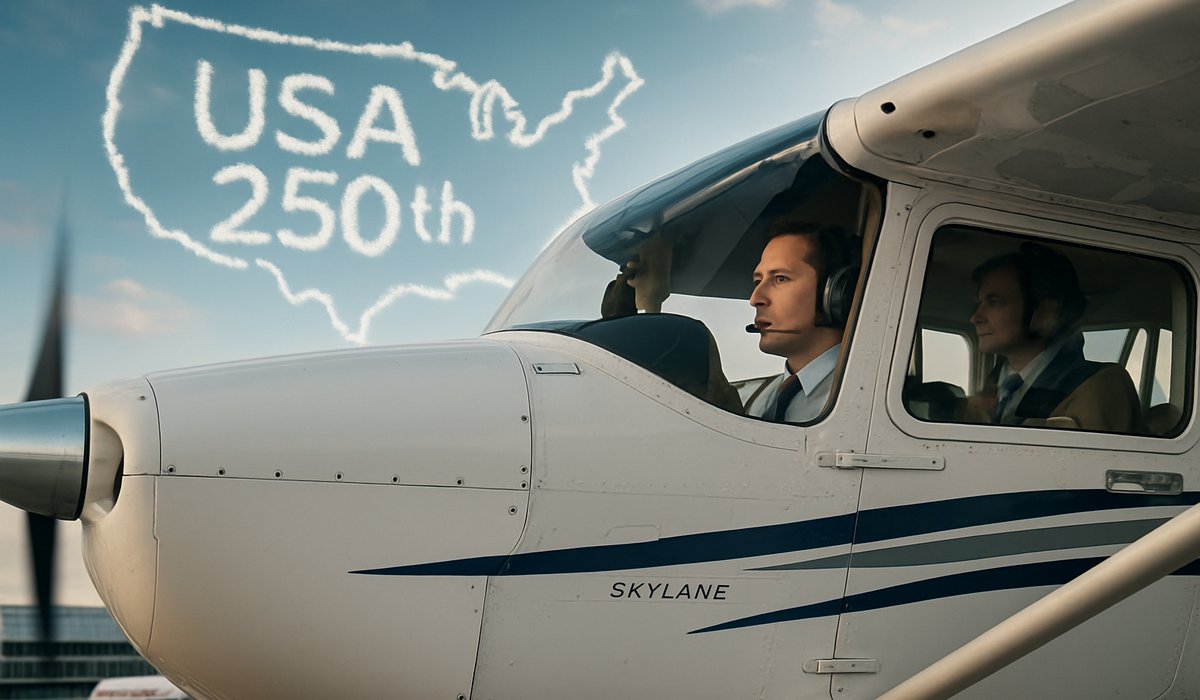 Pilot Executes Extraordinary Six-Hour Flight To Sketch 'USA 250th' Across American Skies