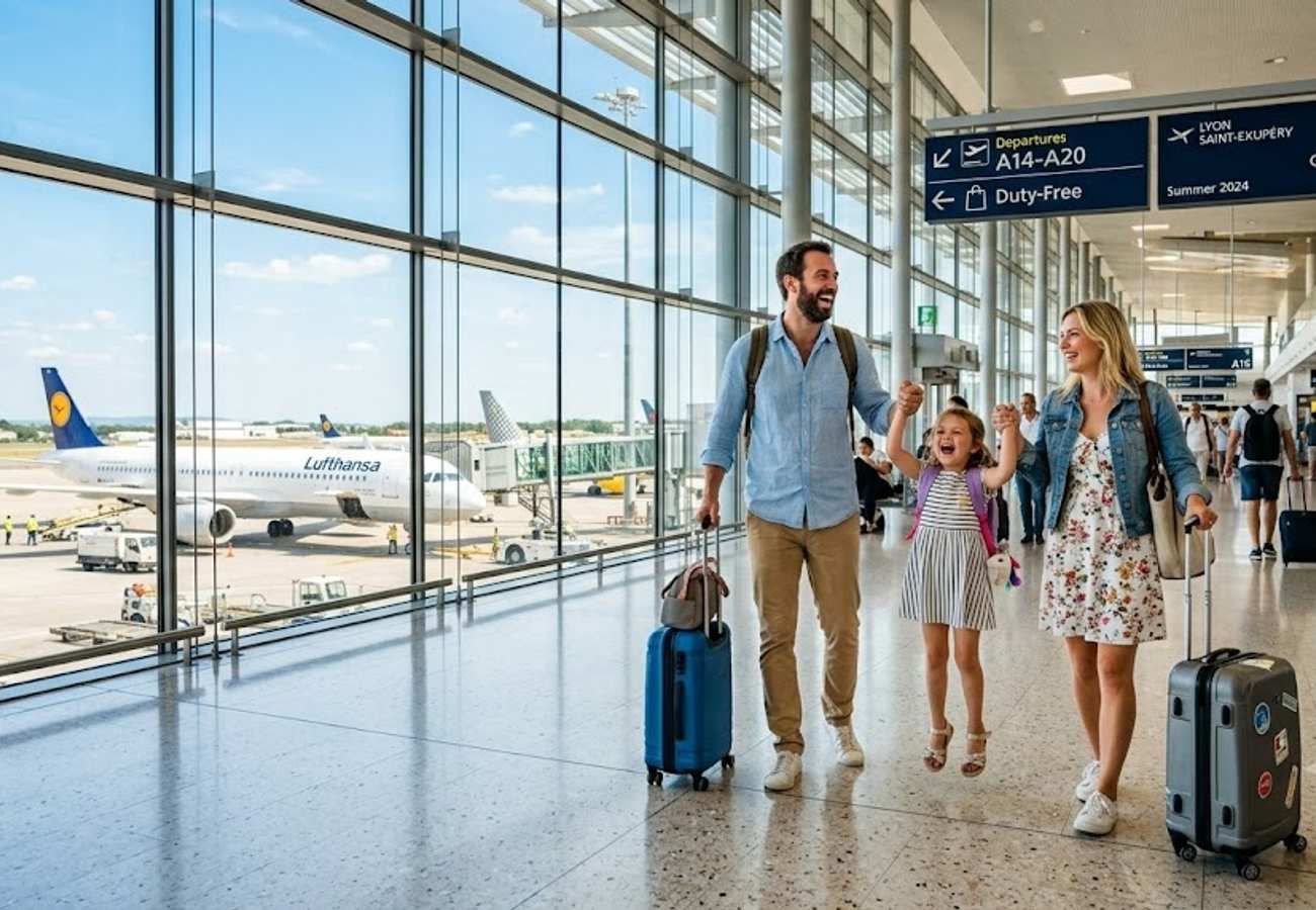 Ryanair aircraft at European airport terminal during peak summer travel season