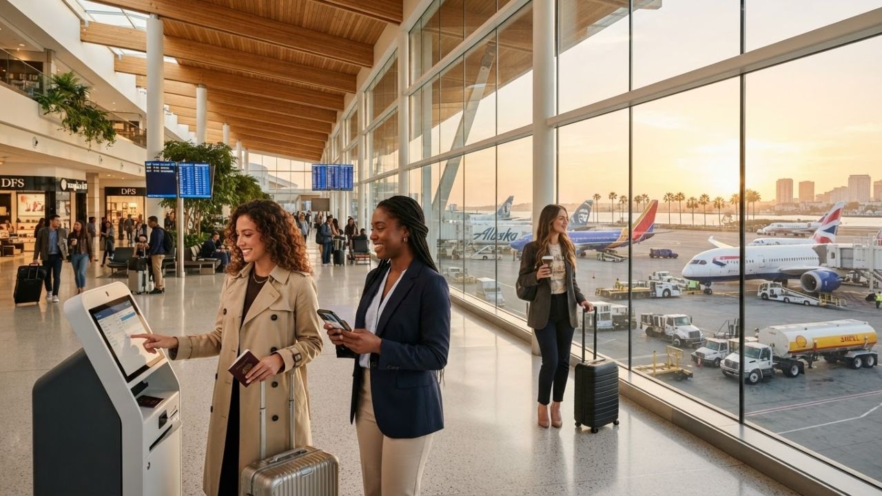 San Diego International Airport terminal representing new executive leadership