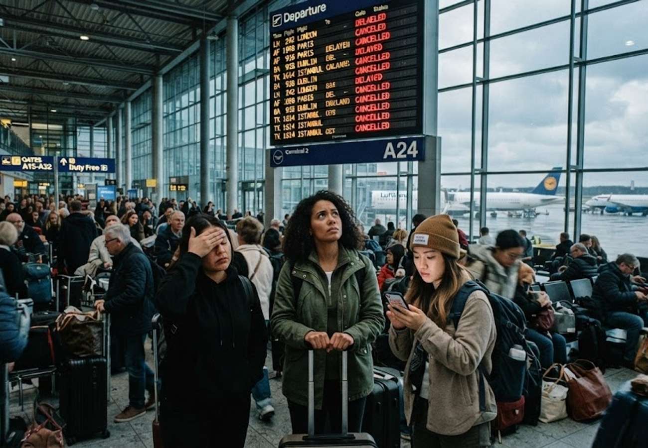 Digital border checkpoint display showing Schengen Entry/Exit System interface