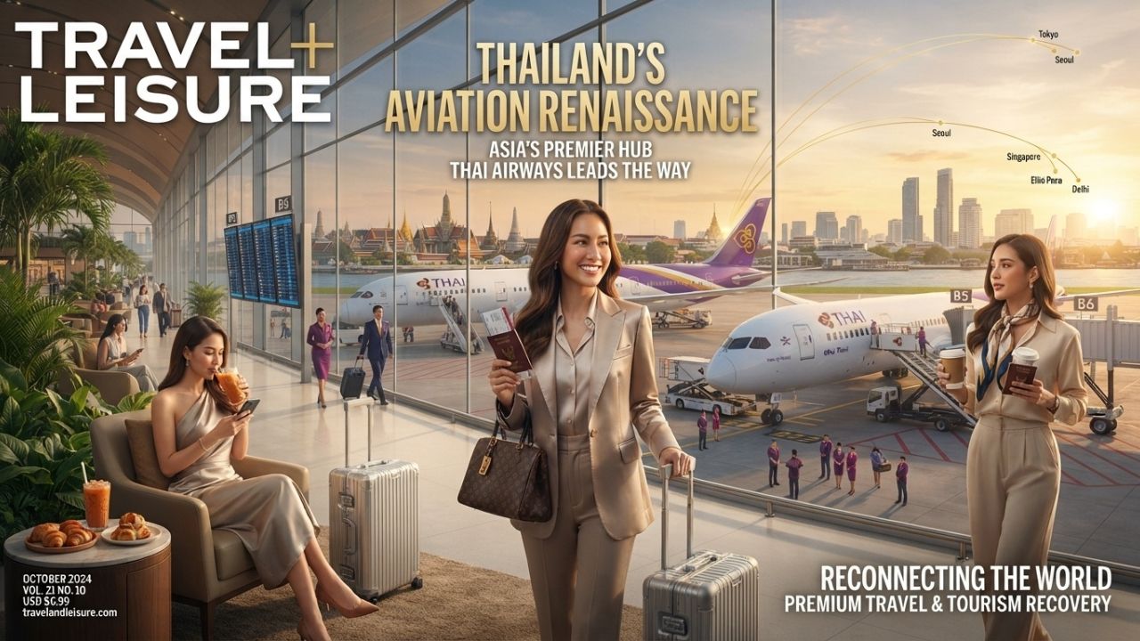 Thai Airways passenger airliner parked at Bangkok Suvarnabhumi Airport gate during fleet renewal program