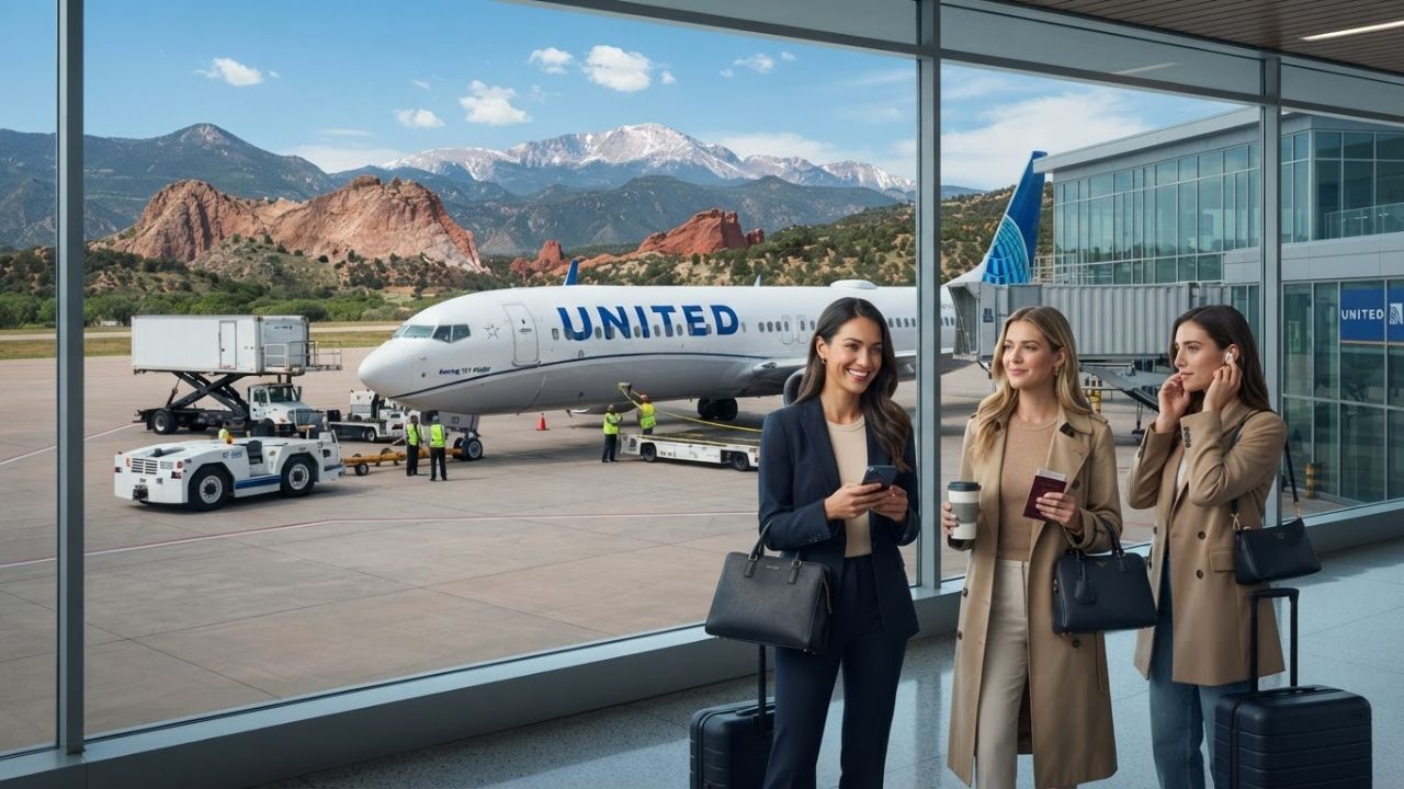 United Airlines Boeing 737 passenger airliner parked at airport terminal gate