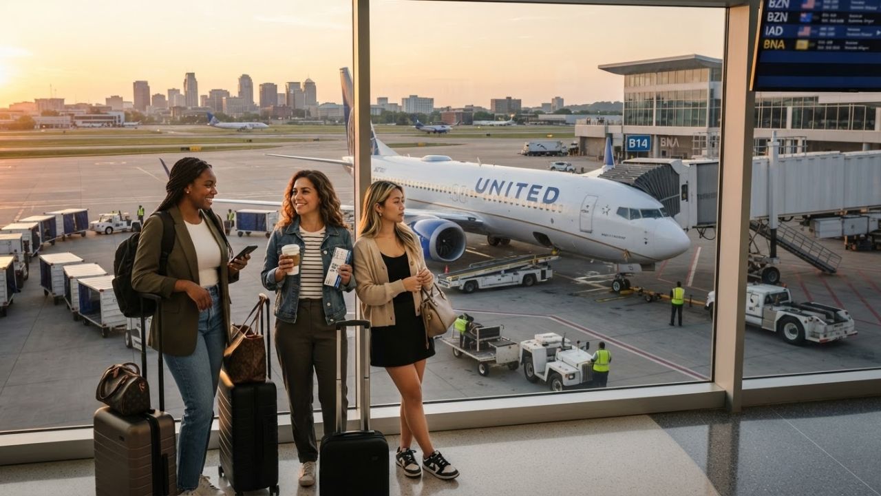 A United Airlines Boeing 737 MAX 8 commercial airplane taxiing on the runway under afternoon skies