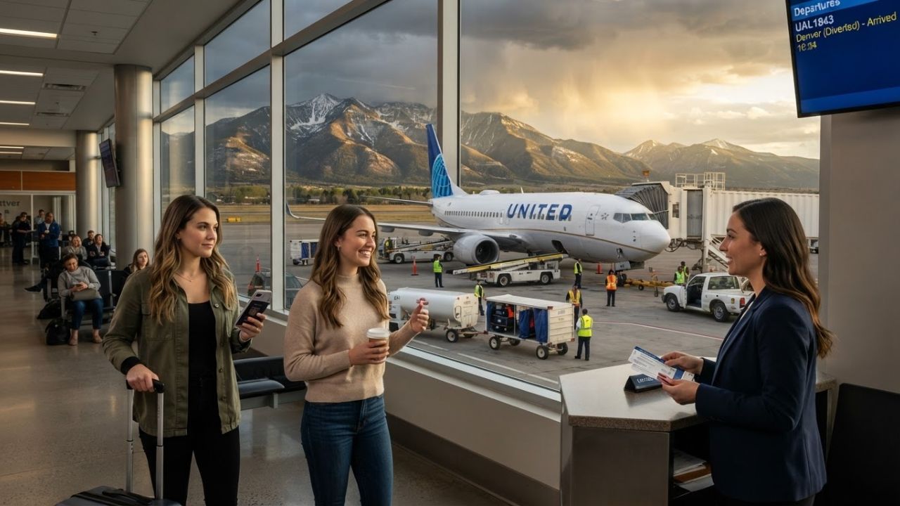 United Airlines Boeing 737 aircraft representing emergency diversion landing