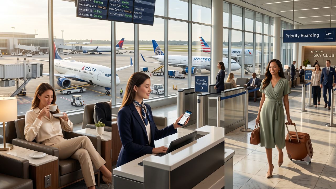 A premium business class airline cabin passenger seat with modern amenities