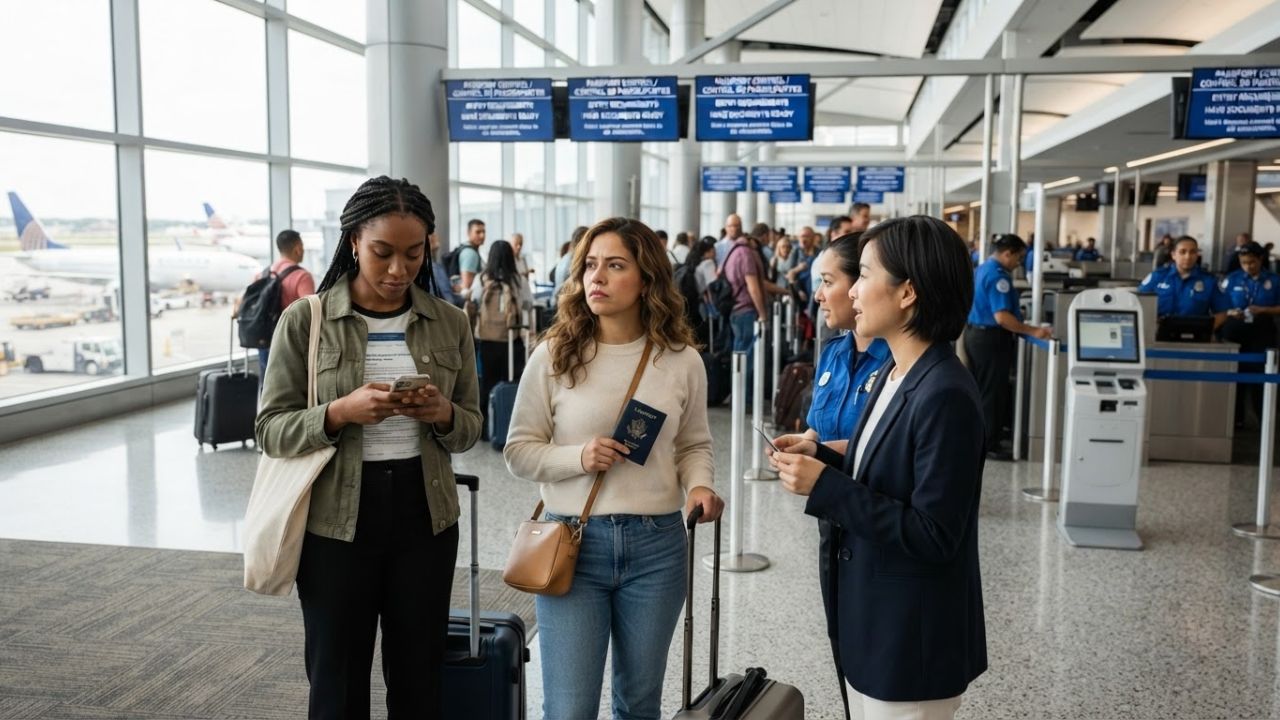 United States border entry control and digital passports representing border rules updates