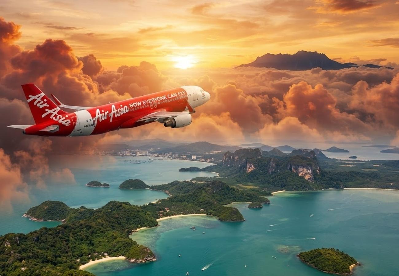 AirAsia aircraft on a Malaysian airport tarmac