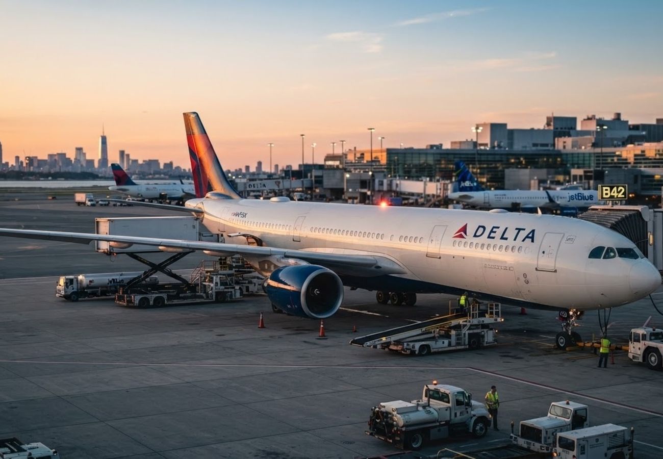 Delta Air Lines Airbus A330-900neo aircraft preparing for departure